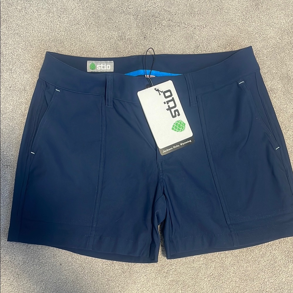 Stio Blue Athletic Shorts Performance Tailored Fit